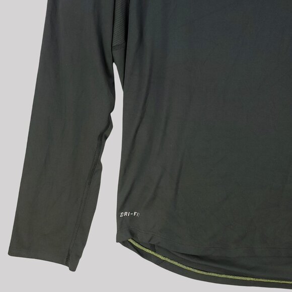 Nike Dri-Fit Long Sleeve Shirt Black Athletic Stretch Mens XL - Picture 3 of 10